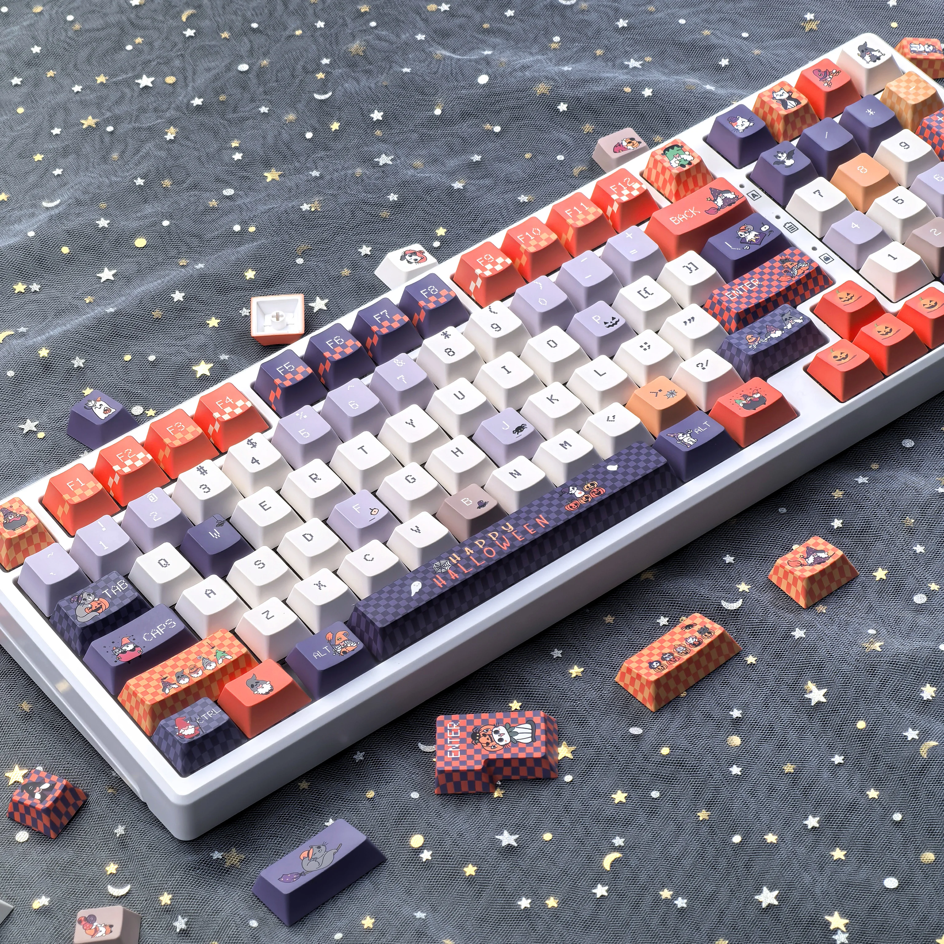 Колпачки для клавиш на Хэллоуин для Trick-Or-Treaters на тему Cherry Pbt 3, раскладка Ansi Iso и пользовательские колпачки для клавиш для клавиш своими руками.
Колпачки для клавиш на Хэллоуин для Trick-Or-Treaters на тему Cherry Pbt 3, раскладка Ansi Iso и пользовательские колпачки для клавиш для клавиш своими руками.