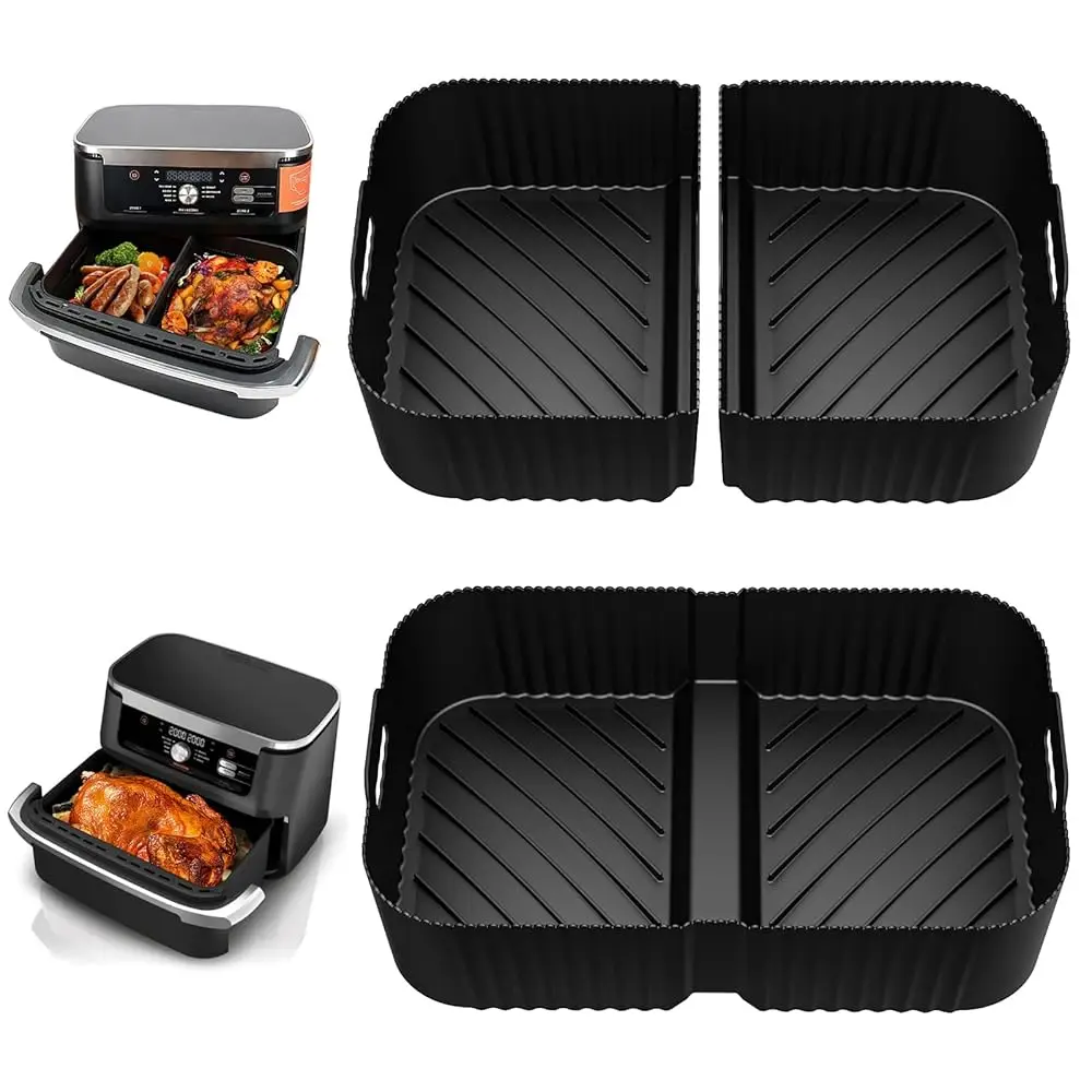 Air Fryer Silicone Liners for Ninja DZ071 7-QT DualZone Megazone Air Fryer, 2 Pcs Liners for Dual 3.5QT Baskets and 1 Pcs Li
Air Fryer Silicone Liners for Ninja DZ071 7-QT DualZone Megazone Air Fryer, 2 Pcs Liners for Dual 3.5QT Baskets and 1 Pcs Li
