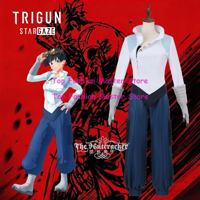 Anime Character Meryl Stryfe Cosplay Costume White Light Blue Zip Jacket Dark Blue Baggy Cargo Pants Set for Halloween Party
Anime Character Meryl Stryfe Cosplay Costume White Light Blue Zip Jacket Dark Blue Baggy Cargo Pants Set for Halloween Party