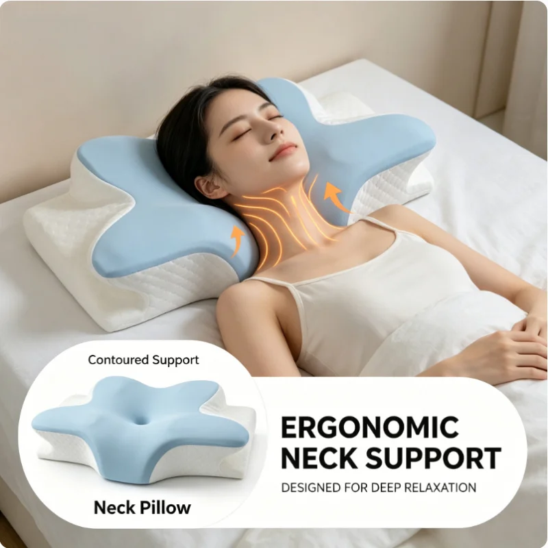 Neck Pain Relief Bed Pillow Ergonomic Cooling Memory Foam Cervical Support for Side Back Stomach Sleepers Summer
Neck Pain Relief Bed Pillow Ergonomic Cooling Memory Foam Cervical Support for Side Back Stomach Sleepers Summer