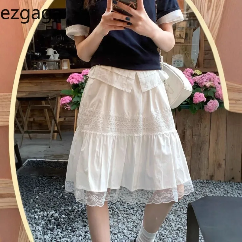 Ezgaga Skirts Women Lace Patchwork Sweet High Waist Vintage Sweet Elegant Summer Fashion French Style Skirt Ladies Casual
Ezgaga Skirts Women Lace Patchwork Sweet High Waist Vintage Sweet Elegant Summer Fashion French Style Skirt Ladies Casual