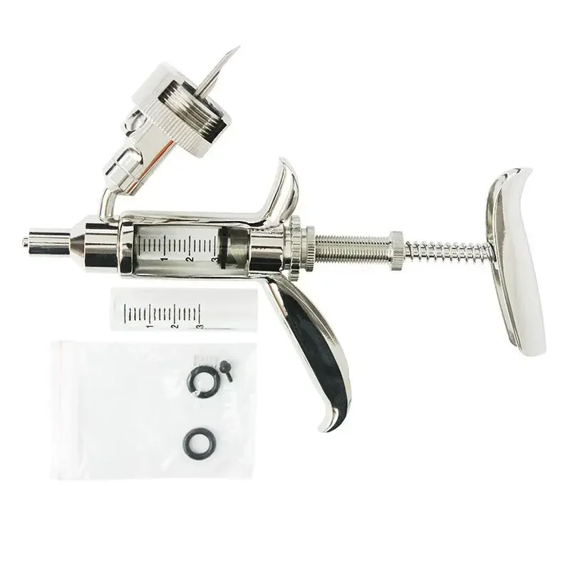 3ML all copper and all metal adjustable continuous syringe for injection of vaccines for pigs, chickens, and poultry
3ML all copper and all metal adjustable continuous syringe for injection of vaccines for pigs, chickens, and poultry