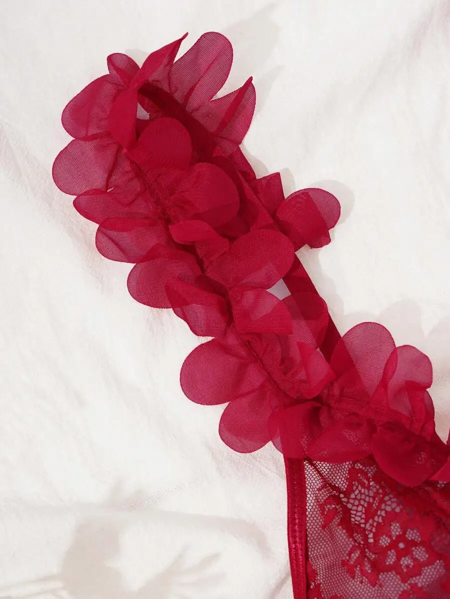 Red Floral Lace Mesh Maxi Nightgown With G-String Set
Red Floral Lace Mesh Maxi Nightgown With G-String Set