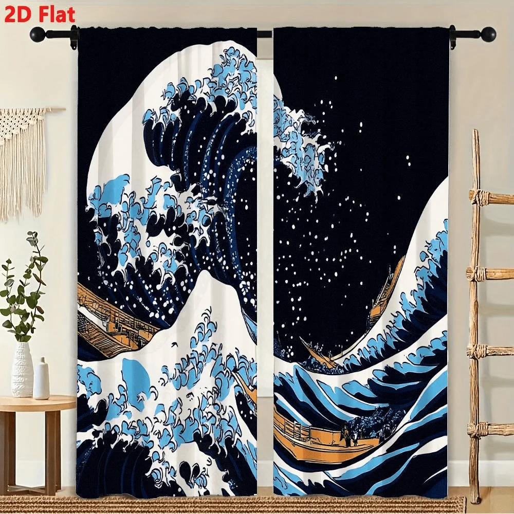 2Pcs Curtains Massive Ocean Wave Japanese Style With Boats Window Drapes for Bedroom Room Decor Decoration Window Treatment.
2Pcs Curtains Massive Ocean Wave Japanese Style With Boats Window Drapes for Bedroom Room Decor Decoration Window Treatment.