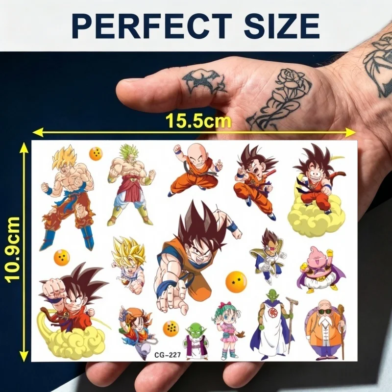 Temporary Tattoo Sticker Dragon Ball Anime Waterproof Fake Tattoo Stickers Body Art Sticker Dragonball Z Stickers Party Supplies
Temporary Tattoo Sticker Dragon Ball Anime Waterproof Fake Tattoo Stickers Body Art Sticker Dragonball Z Stickers Party Supplies