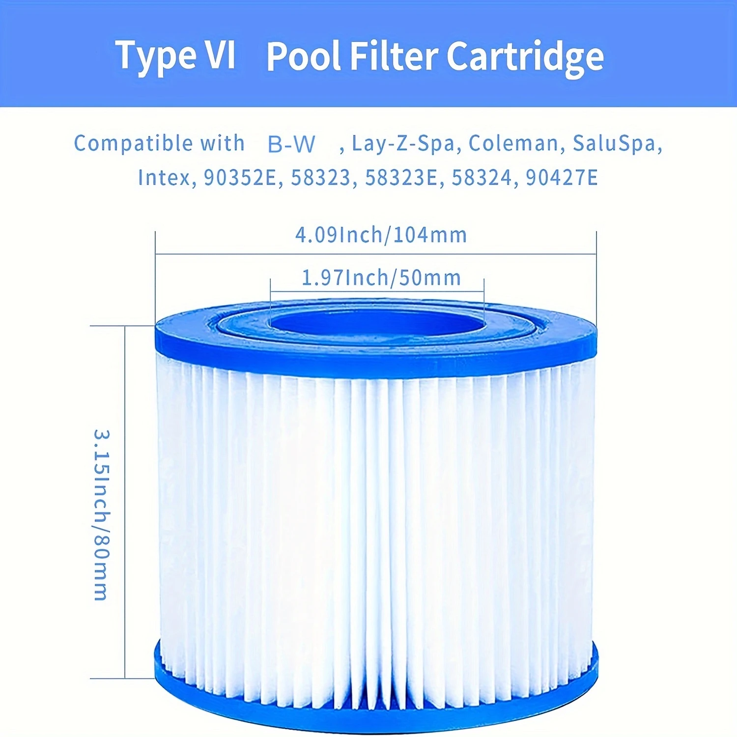 Spares Hot Tub Filter Cartridge Size VI For B-w, For Lay-Z-Spa, For Coleman For SaluSpa 90352E 58323, The Spares Type VI Filter
Spares Hot Tub Filter Cartridge Size VI For B-w, For Lay-Z-Spa, For Coleman For SaluSpa 90352E 58323, The Spares Type VI Filter