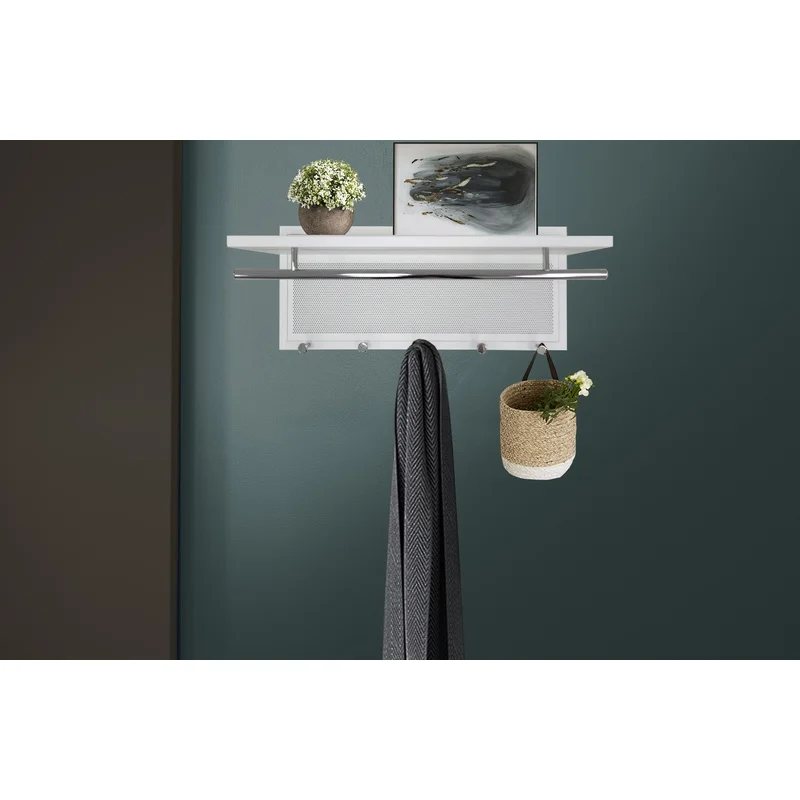 Wall Mounted Metal Powder Coating Hook with Shelf in White
Wall Mounted Metal Powder Coating Hook with Shelf in White