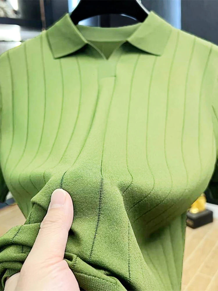 Elegant Color Knitted Shirt Short Sleeve Slim Fit Summer Thin Elastic Business Casual T-Shirt for Men Breathable C...
Elegant Color Knitted Shirt Short Sleeve Slim Fit Summer Thin Elastic Business Casual T-Shirt for Men Breathable C...