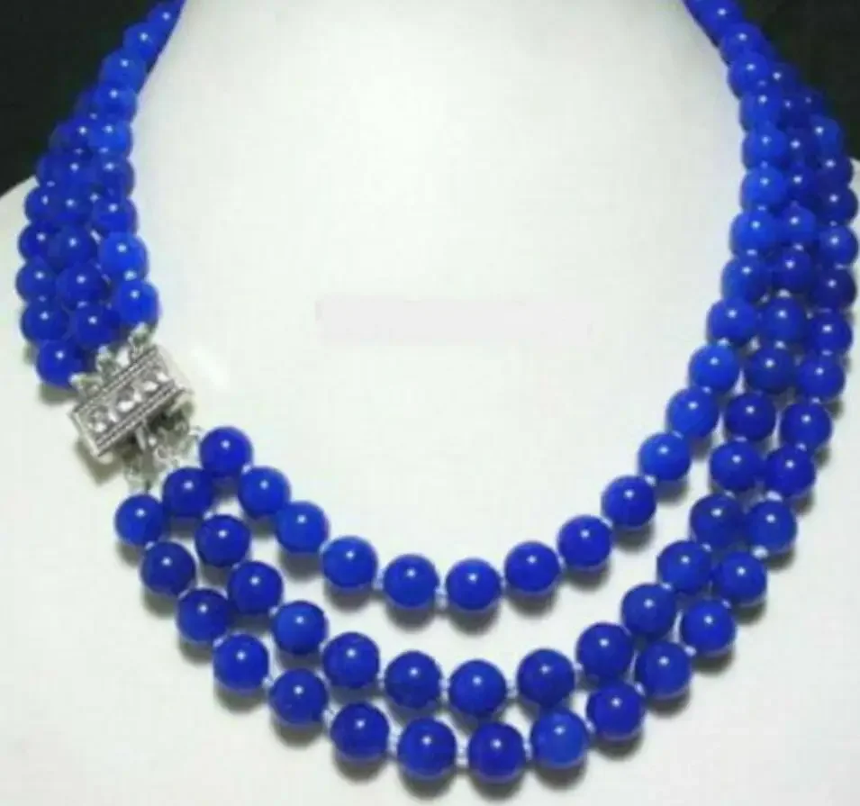3 rows of natural 8mm Blue Sapphire Round gem Beaded Necklace 17-20“
3 rows of natural 8mm Blue Sapphire Round gem Beaded Necklace 17-20“