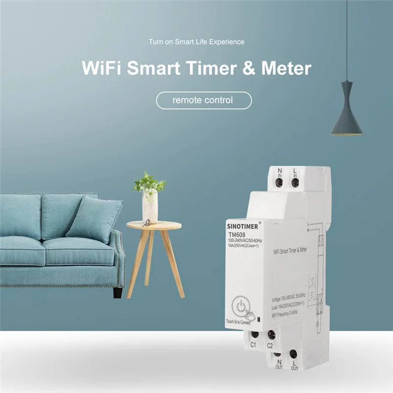 SINOTIMER TM608 Smart WiFi Single-Phase Energy Meter Household Multifunction Rail Energy Meter 16A 100-240V CX
SINOTIMER TM608 Smart WiFi Single-Phase Energy Meter Household Multifunction Rail Energy Meter 16A 100-240V CX