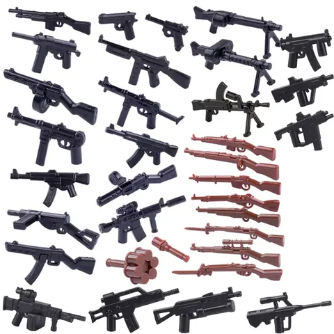 DIY WW2 Germany Soldiers Weapons Building Block Soviet Army Mini PPSh MP40 Rifle Guns Military British Figures Parts Bricks Toy