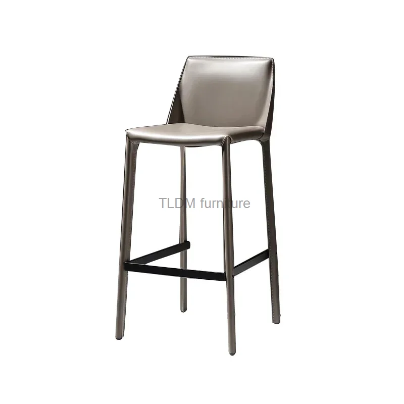 Nordic Luxury Saddle Leather Bar Chairs Modern Designer Bar Furniture Home Back High Bar Chair Living Room Leisure bar stools
Nordic Luxury Saddle Leather Bar Chairs Modern Designer Bar Furniture Home Back High Bar Chair Living Room Leisure bar stools