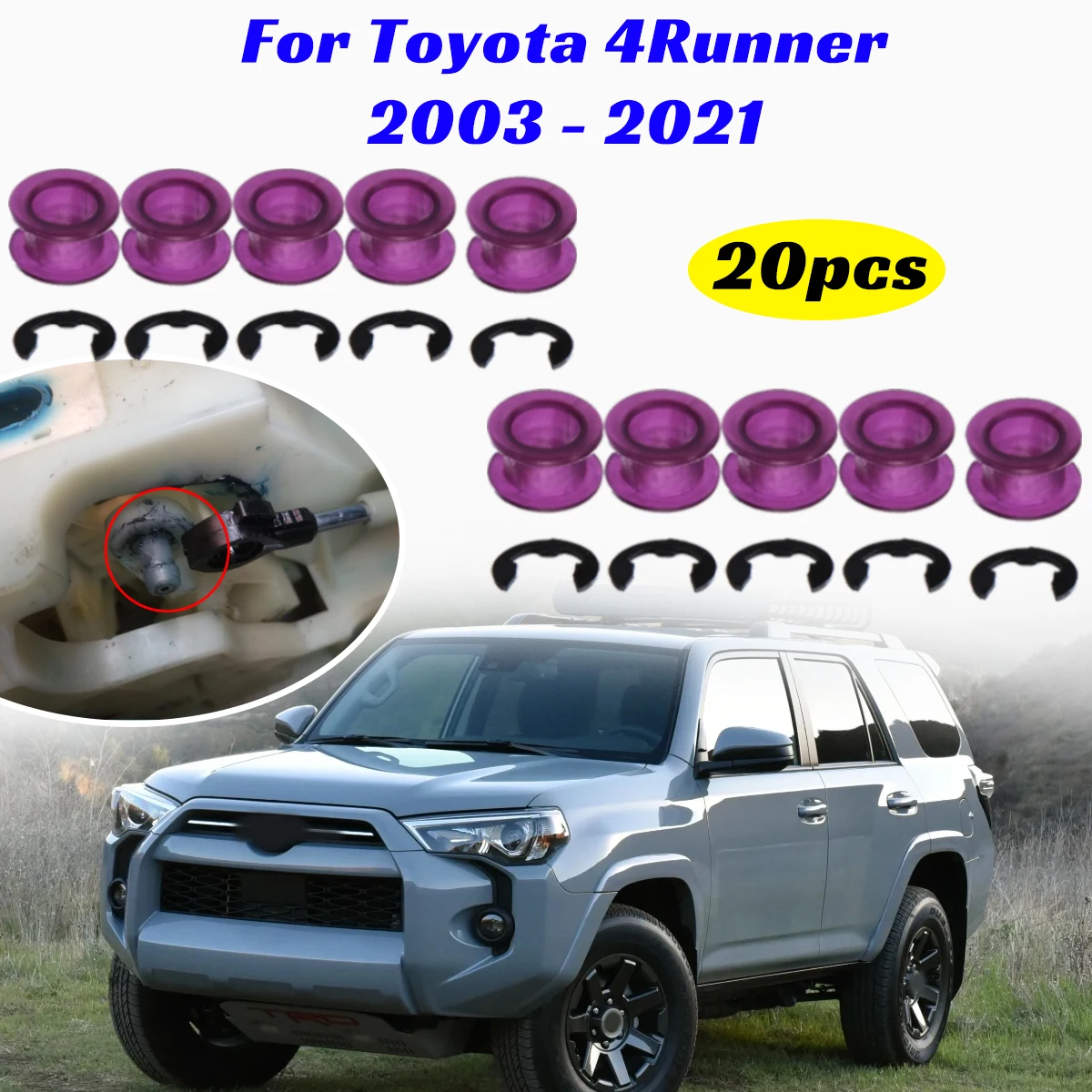 10X Ремкомплект втулки троса переключения передач для Toyota 4Runner 2003-2021, детали рычага переключения передач, фиксация конца автоматической коробки передач автомобиля
10X Ремкомплект втулки троса переключения передач для Toyota 4Runner 2003-2021, детали рычага переключения передач, фиксация конца автоматической коробки передач автомобиля