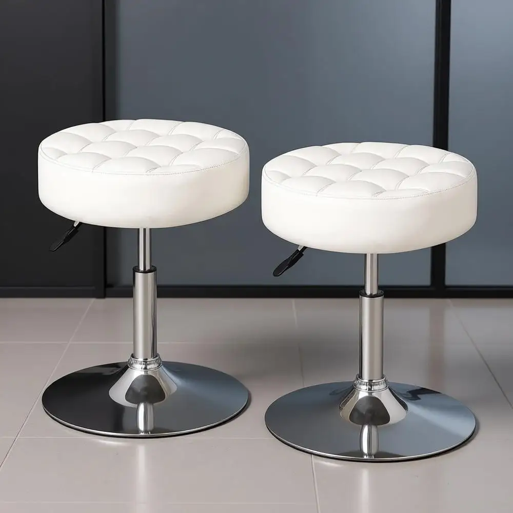 Pair of Adjustable Height Swivel Vanity Stools for Makeup, Suitable for Bedroom or Living Room, White
Pair of Adjustable Height Swivel Vanity Stools for Makeup, Suitable for Bedroom or Living Room, White