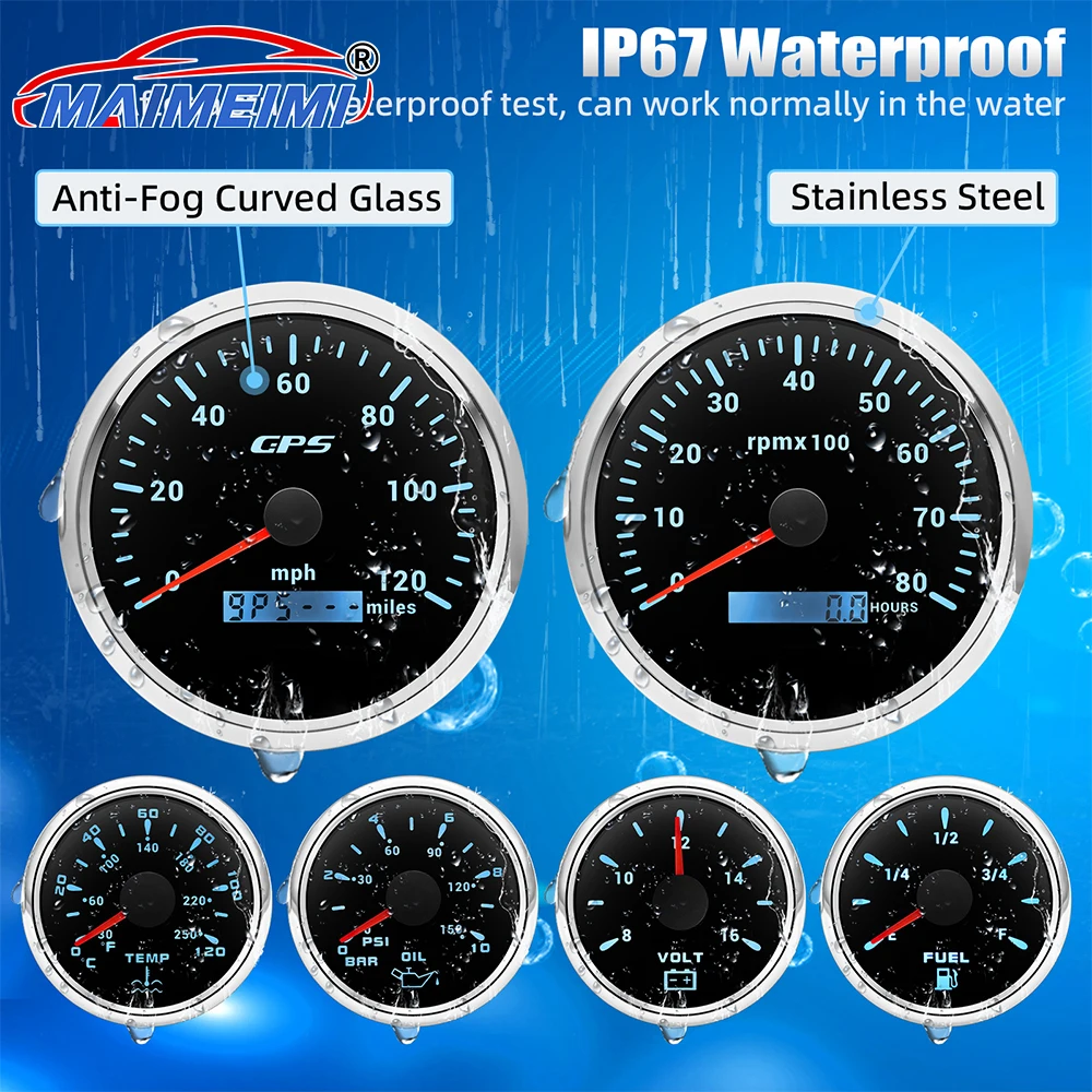 85mm + 52mm Gauge Kit GPS Speedometer Tachomter Water Temp Oil Press Voltmeter Fuel Gauge 7-color Backlight
85mm + 52mm Gauge Kit GPS Speedometer Tachomter Water Temp Oil Press Voltmeter Fuel Gauge 7-color Backlight