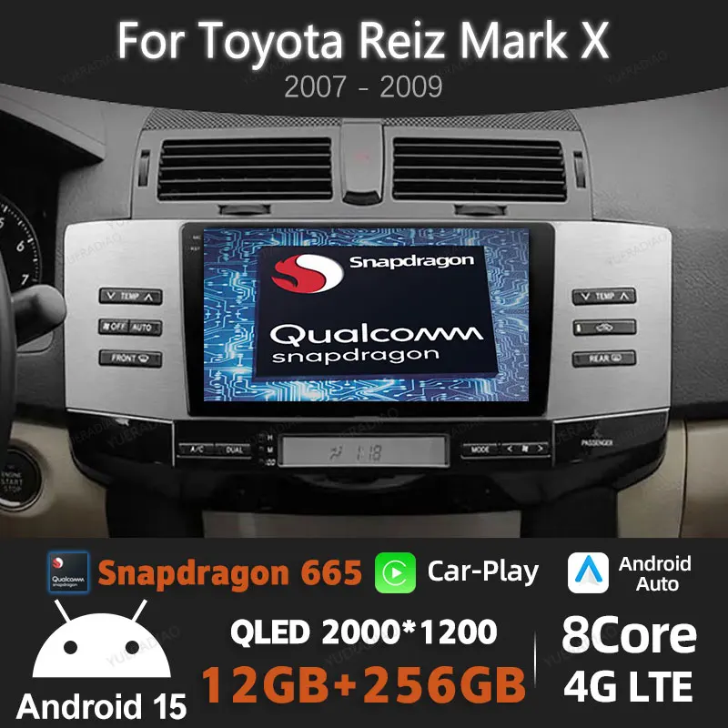 Автомобильный радиоприемник Android 15 для Toyota Reiz Mark X 2007-2009 GPS NAVI Мультимедийный стерео видеоплеер Головное устройство QLED Qualcomm 4G WIFI
Автомобильный радиоприемник Android 15 для Toyota Reiz Mark X 2007-2009 GPS NAVI Мультимедийный стерео видеоплеер Головное устройство QLED Qualcomm 4G WIFI