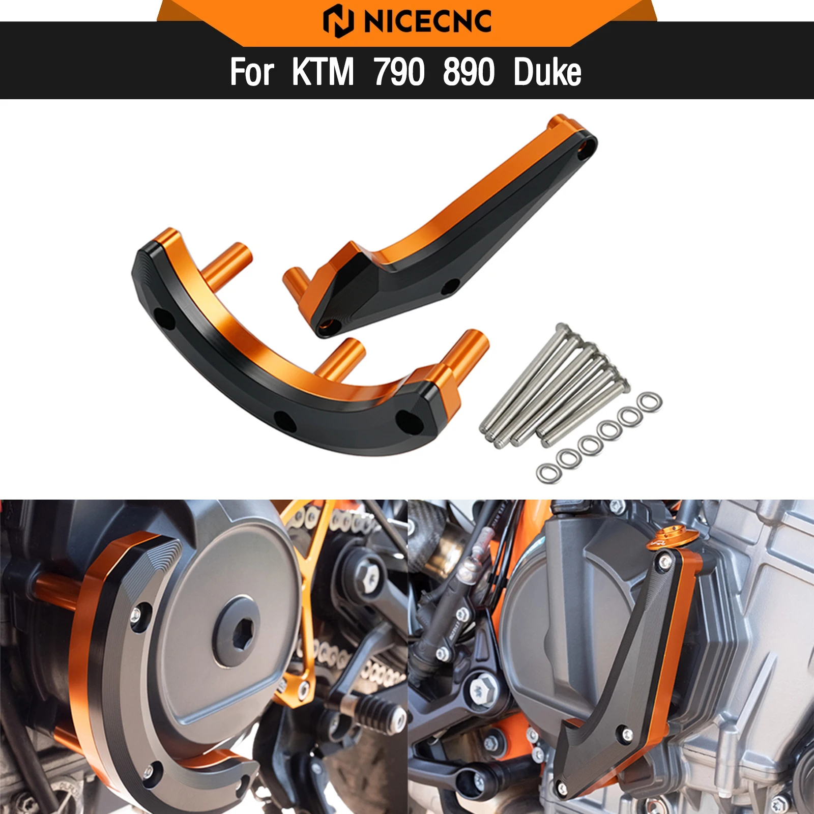 For KTM 790 890 Duke 2020-2023 Engine Clutch Alternator Guard Cover Slider Protector 790 Duke 2018-2023 890 Duke/R 2020-2023