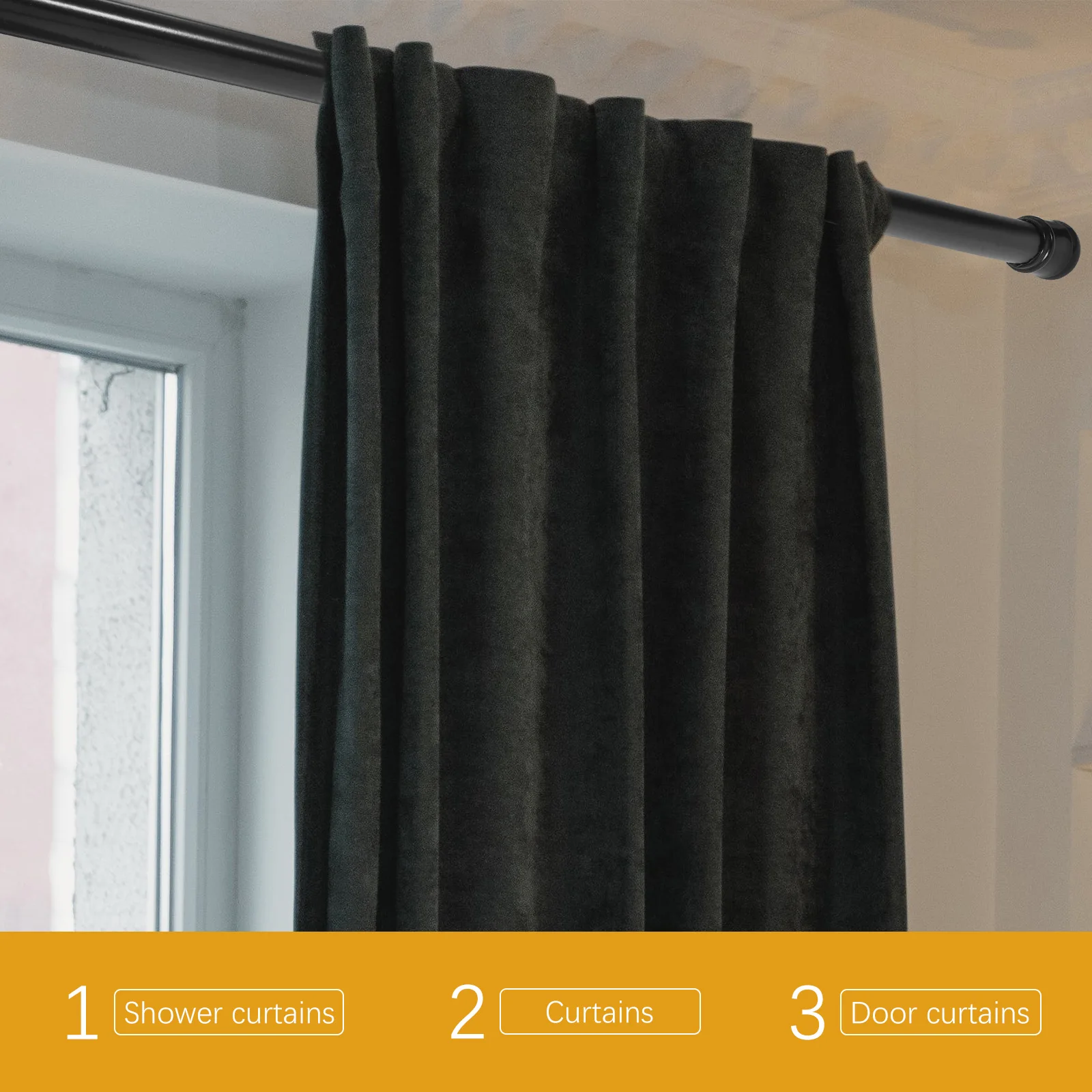 Adjustable Bathroom Shower Curtain Rod Tension Heavy Duty Wardrobe Pole Telescopic Expandable Iron Rust Resistant Sturdy Closet
Adjustable Bathroom Shower Curtain Rod Tension Heavy Duty Wardrobe Pole Telescopic Expandable Iron Rust Resistant Sturdy Closet