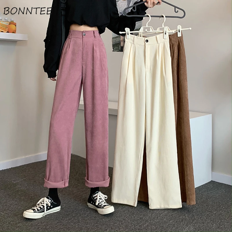 Pants Women Chic Lovely Vintage Corduroy Fall Spring College Girls Wide-leg Trousers Ulzzang Popular High Waist Femme Bottom New
Pants Women Chic Lovely Vintage Corduroy Fall Spring College Girls Wide-leg Trousers Ulzzang Popular High Waist Femme Bottom New