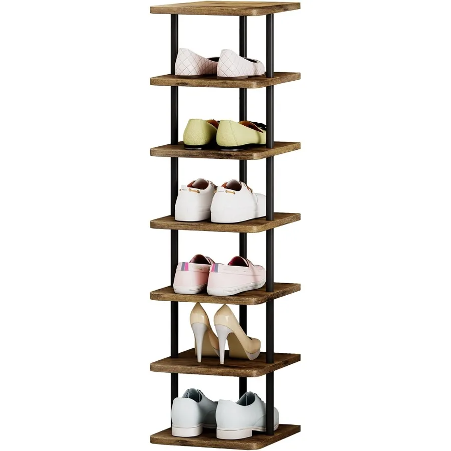 Shoe Rack 7 Tier Vertical Storage Organizer Narrow Metal Slim Shelf Modern Free Standing Shoe Tower Saving Space for Closet Ent
Shoe Rack 7 Tier Vertical Storage Organizer Narrow Metal Slim Shelf Modern Free Standing Shoe Tower Saving Space for Closet Ent