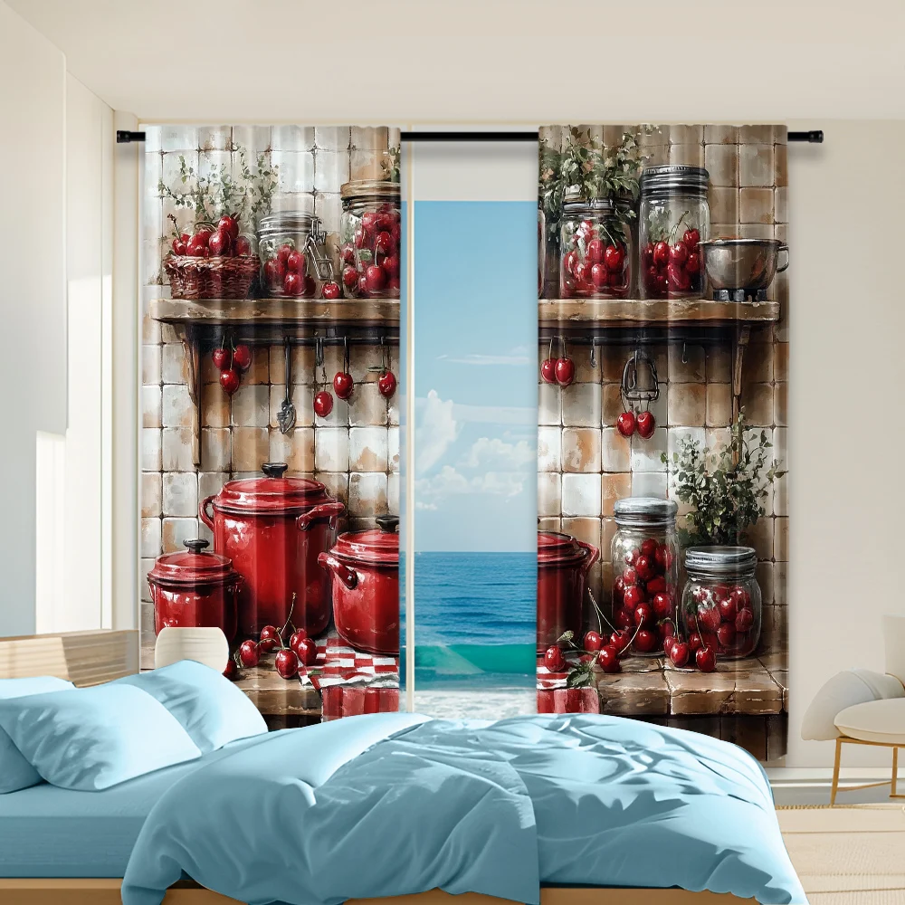 2 pcs, versatile polyester transparent curtains for home decoration Rustic Berry & Kitchenware for use in bedrooms and living
2 pcs, versatile polyester transparent curtains for home decoration Rustic Berry & Kitchenware for use in bedrooms and living