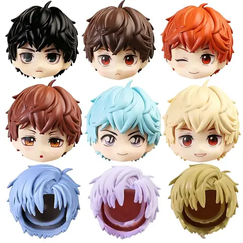 Anime Boys OB11 Replacement Heads Korean Style Short Hair Boys Face & Hair Parts OB11 GSC Doll Accessories for 1/12 BJD DIY