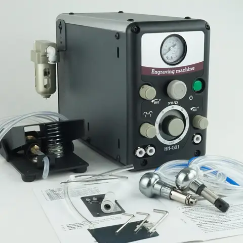 Herramientas de grabado a mano y ajuste de piedra Graver Max G8, grabador neumático de configuración rápida, máquina de grabado con mango de grabador de aire para joyería