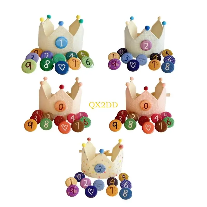 QX2D Adjustable Kids Birthday Crowned Hat Soft Cotton Fabric for Photoshoots 0 to 9 Years Reusable Props with Badges
QX2D Adjustable Kids Birthday Crowned Hat Soft Cotton Fabric for Photoshoots 0 to 9 Years Reusable Props with Badges
