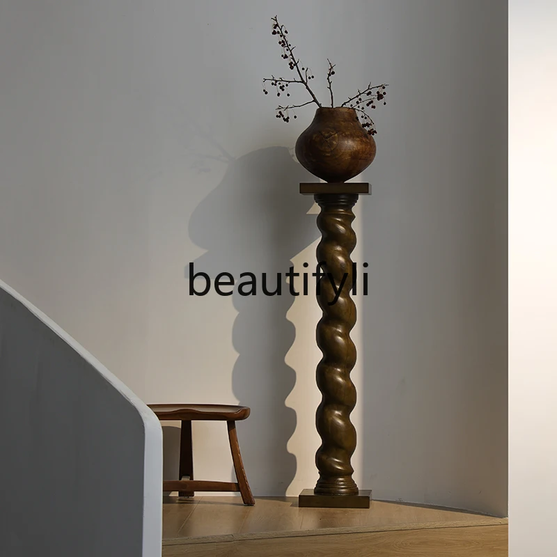 Shape French medieval base spiral sculpture table pillar floor wabi **** art ornament retro column decoration
Shape French medieval base spiral sculpture table pillar floor wabi **** art ornament retro column decoration