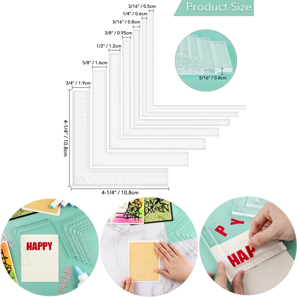 7pcs/set Creative Positioning Corner Tools Card Corners Helpers For Makeing Lining Up Card Layers Easier Positioning Ruler Tools
7pcs/set Creative Positioning Corner Tools Card Corners Helpers For Makeing Lining Up Card Layers Easier Positioning Ruler Tools