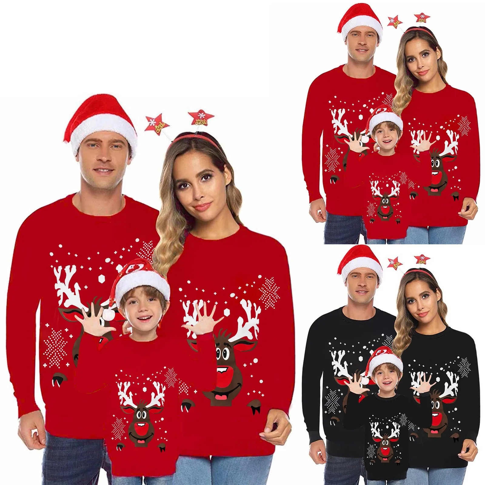 Christmas Family Look Matching Outfits Sweatshirts Pullovers 3d Cartoon Reindeer Print Matching Hoodies O-Neck Fleece Tops Xmas
Christmas Family Look Matching Outfits Sweatshirts Pullovers 3d Cartoon Reindeer Print Matching Hoodies O-Neck Fleece Tops Xmas