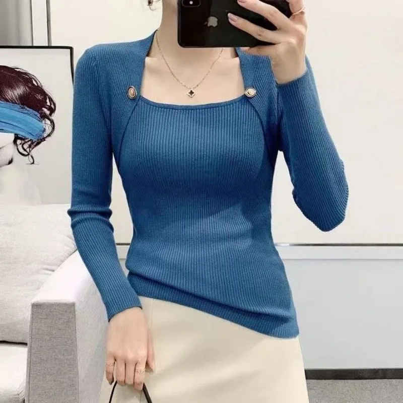 2023 Autumn Square Collar Pullover Elegant Knitted Sweater Women Vintage Long Sleeve Tops Casual Slim Solid Clothes Jumper 28528
2023 Autumn Square Collar Pullover Elegant Knitted Sweater Women Vintage Long Sleeve Tops Casual Slim Solid Clothes Jumper 28528