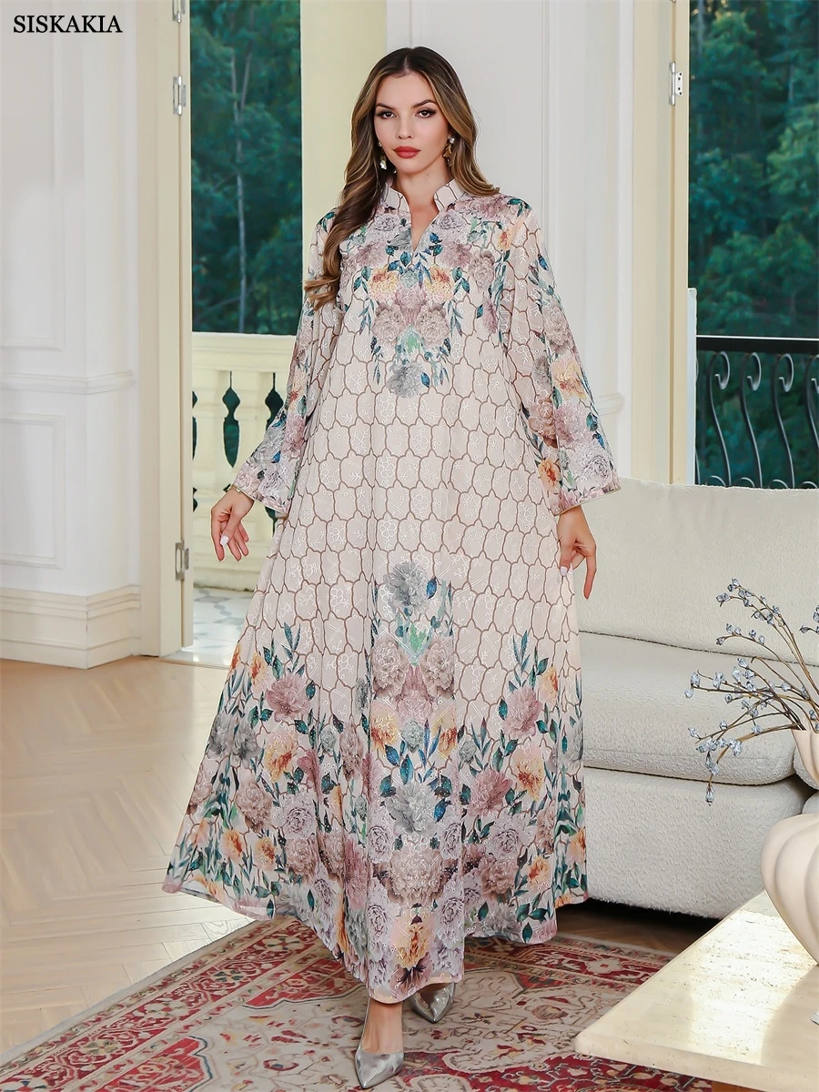 Siskakia мусульманское элегантное платье с цветочным принтом, модные кафтаны, новая Абая с длинными рукавами и вышивкой в Дубае
Siskakia мусульманское элегантное платье с цветочным принтом, модные кафтаны, новая Абая с длинными рукавами и вышивкой в Дубае