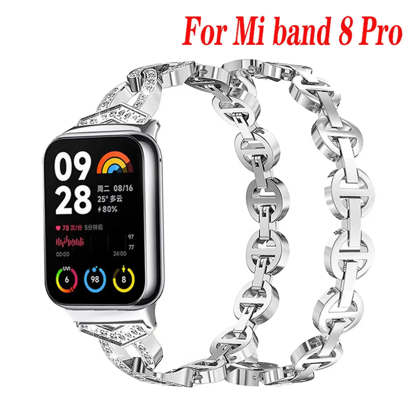 Металлический ремешок для Xiaomi Mi Band 8 Pro, быстросъемный браслет из нержавеющей стали с бриллиантами для Mi Band 8 Pro, аксессуары Correa
Металлический ремешок для Xiaomi Mi Band 8 Pro, быстросъемный браслет из нержавеющей стали с бриллиантами для Mi Band 8 Pro, аксессуары Correa