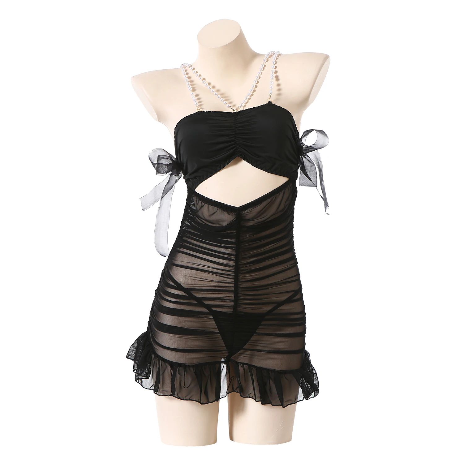 Sexy Women Lace Pearl Nightdress Summer Erotic Sleeveless Nightwear See Through Lingerie Backless Nightgown Thong Pajama Set
Sexy Women Lace Pearl Nightdress Summer Erotic Sleeveless Nightwear See Through Lingerie Backless Nightgown Thong Pajama Set