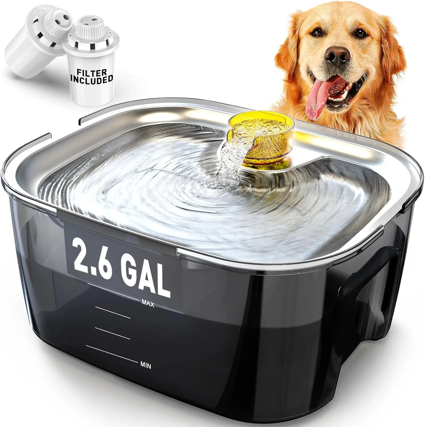 10L Stainless Steel Pet Water Fountain with 7-Layer Filter, Ultra Quiet Pump for Dogs Cats Multi-Pet Homes
10L Stainless Steel Pet Water Fountain with 7-Layer Filter, Ultra Quiet Pump for Dogs Cats Multi-Pet Homes