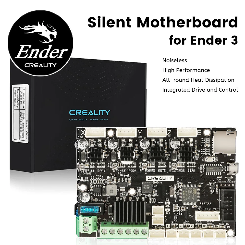 Комплект бесшумной материнской платы Creality Ender-3, 32 бит, бесшумный, высокопроизводительный, универсальный, рассеивание тепла, встроенный привод и управление
Комплект бесшумной материнской платы Creality Ender-3, 32 бит, бесшумный, высокопроизводительный, универсальный, рассеивание тепла, встроенный привод и управление