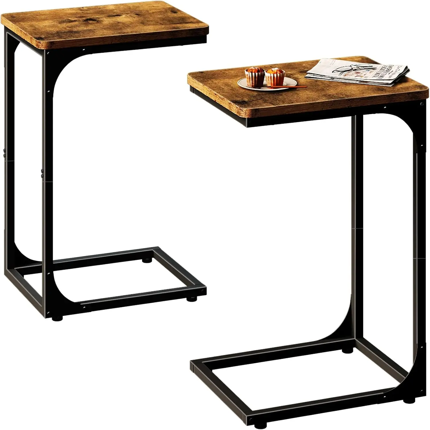 C Table Side Table Set of 2 Living Room Sets C Shaped Couch Tray End Tables Farmhouse, Rustic Brown (017-30BN)
C Table Side Table Set of 2 Living Room Sets C Shaped Couch Tray End Tables Farmhouse, Rustic Brown (017-30BN)