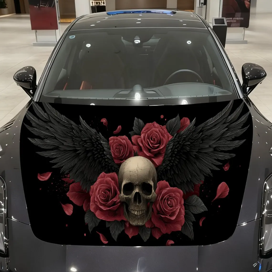 Gothic Skull Car Hood Wrap, Rose Wing Dark Style Car Hood Decal, Car Exterior Accessory, Waterproof and Self-adhesive Auto Cover
Gothic Skull Car Hood Wrap, Rose Wing Dark Style Car Hood Decal, Car Exterior Accessory, Waterproof and Self-adhesive Auto Cover