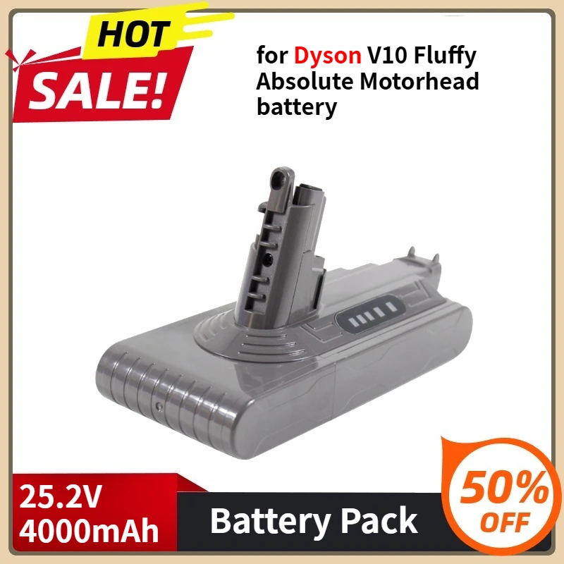 New Rechargeable Battery for Dyson V10 Fluffy Absolute Motorhead 25.2V 4000mAh SV12 Replaceable Cyclone Vacuum Cleaner Diy 
New Rechargeable Battery for Dyson V10 Fluffy Absolute Motorhead 25.2V 4000mAh SV12 Replaceable Cyclone Vacuum Cleaner Diy