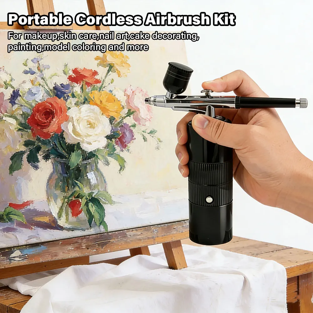 Portable Airbrush Compressor Kit with 0.3mm Spray Gun - Professional Rechargeable Sprayer for Nail Art Tattoo and Cake Art
Portable Airbrush Compressor Kit with 0.3mm Spray Gun - Professional Rechargeable Sprayer for Nail Art Tattoo and Cake Art