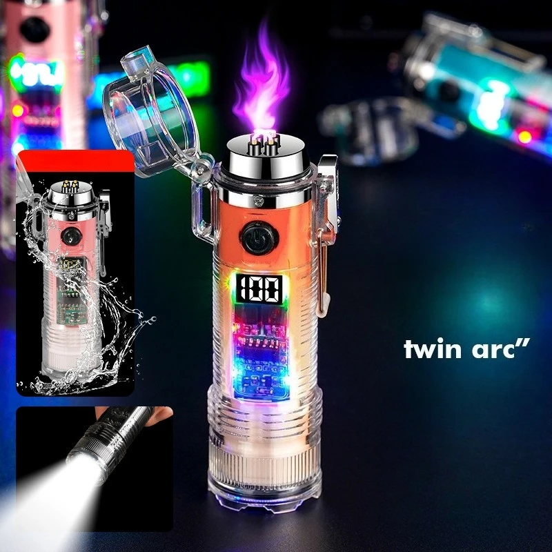 Waterproof Arc Lighter, Transparent LED Lighter, USB Rechargeable, Flashlight Included, Outdoor Survival Gear, Cool Tech Lighter
Waterproof Arc Lighter, Transparent LED Lighter, USB Rechargeable, Flashlight Included, Outdoor Survival Gear, Cool Tech Lighter