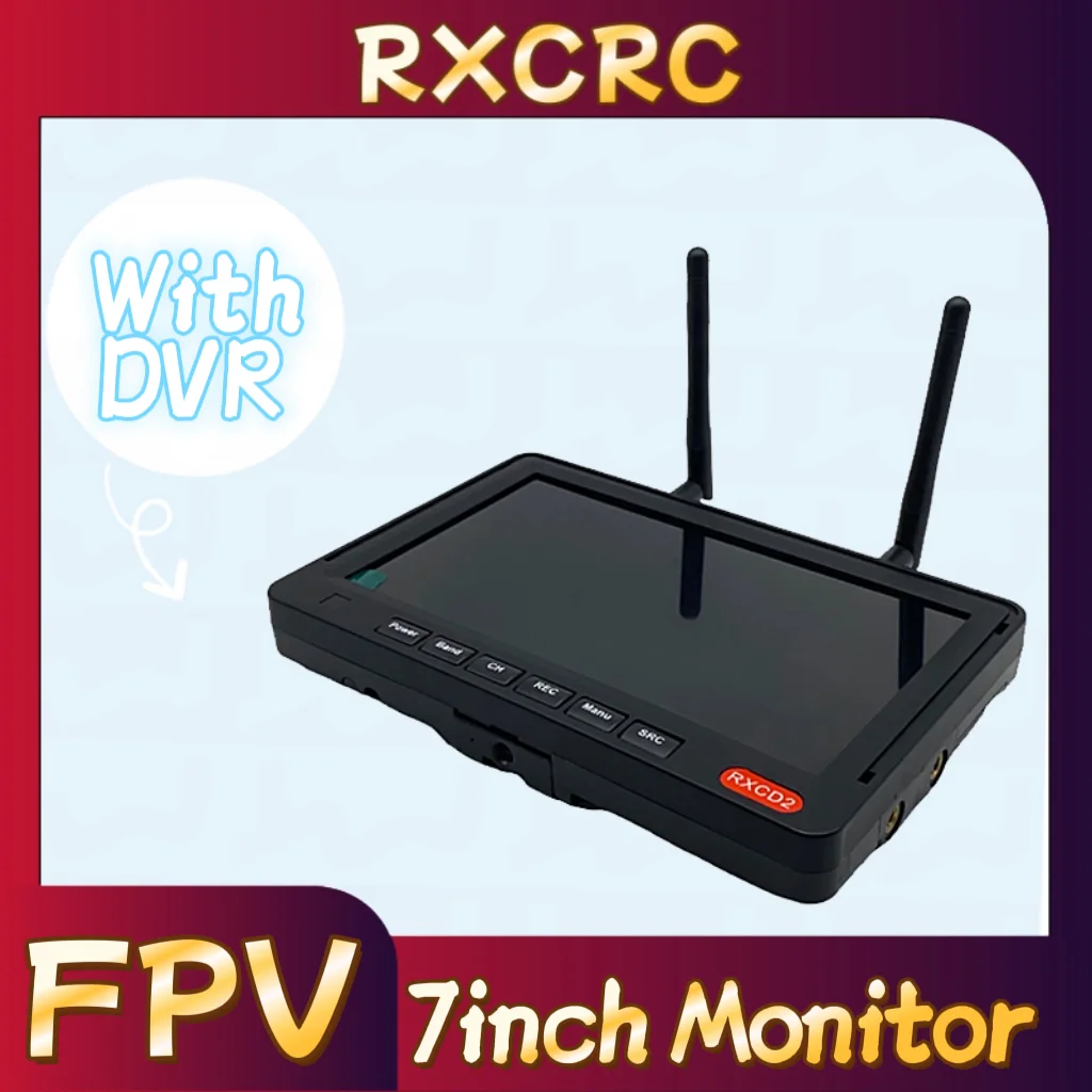 RXC 5.8G 56CH FPV 7inch Monitor Built in dual receiver modules WithDVR Built-in 4000mAh battery 600cd/㎡ 1024*600PX FPV Rceciver
RXC 5.8G 56CH FPV 7inch Monitor Built in dual receiver modules WithDVR Built-in 4000mAh battery 600cd/㎡ 1024*600PX FPV Rceciver