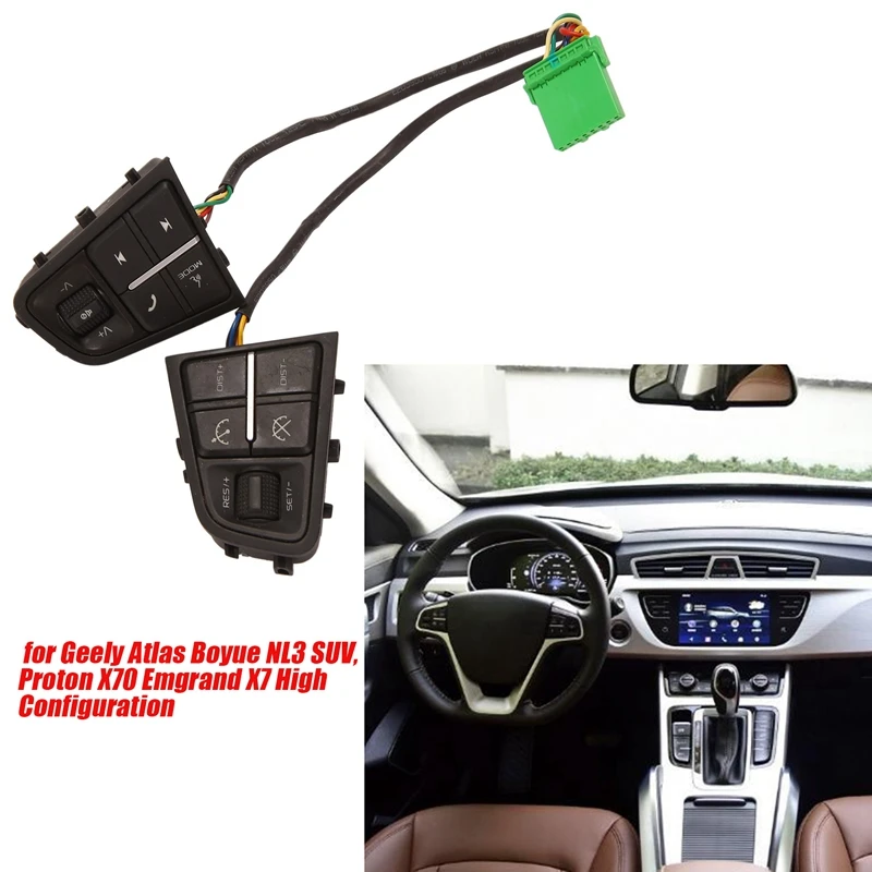 Multi-Function Steering Wheel Button For Geely Atlas Boyue NL3 SUV, Proton X70 Emgrand X7 Remote Control Cruise Switch
Multi-Function Steering Wheel Button For Geely Atlas Boyue NL3 SUV, Proton X70 Emgrand X7 Remote Control Cruise Switch