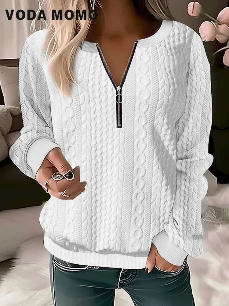 Повседневные пуловеры с капюшоном, женские свободные уличные толстовки 2024, осень-зима, женский текстурированный свитшот на молнии, однотонный с длинным рукавом 
Повседневные пуловеры с капюшоном, женские свободные уличные толстовки 2024, осень-зима, женский текстурированный свитшот на молнии, однотонный с длинным рукавом