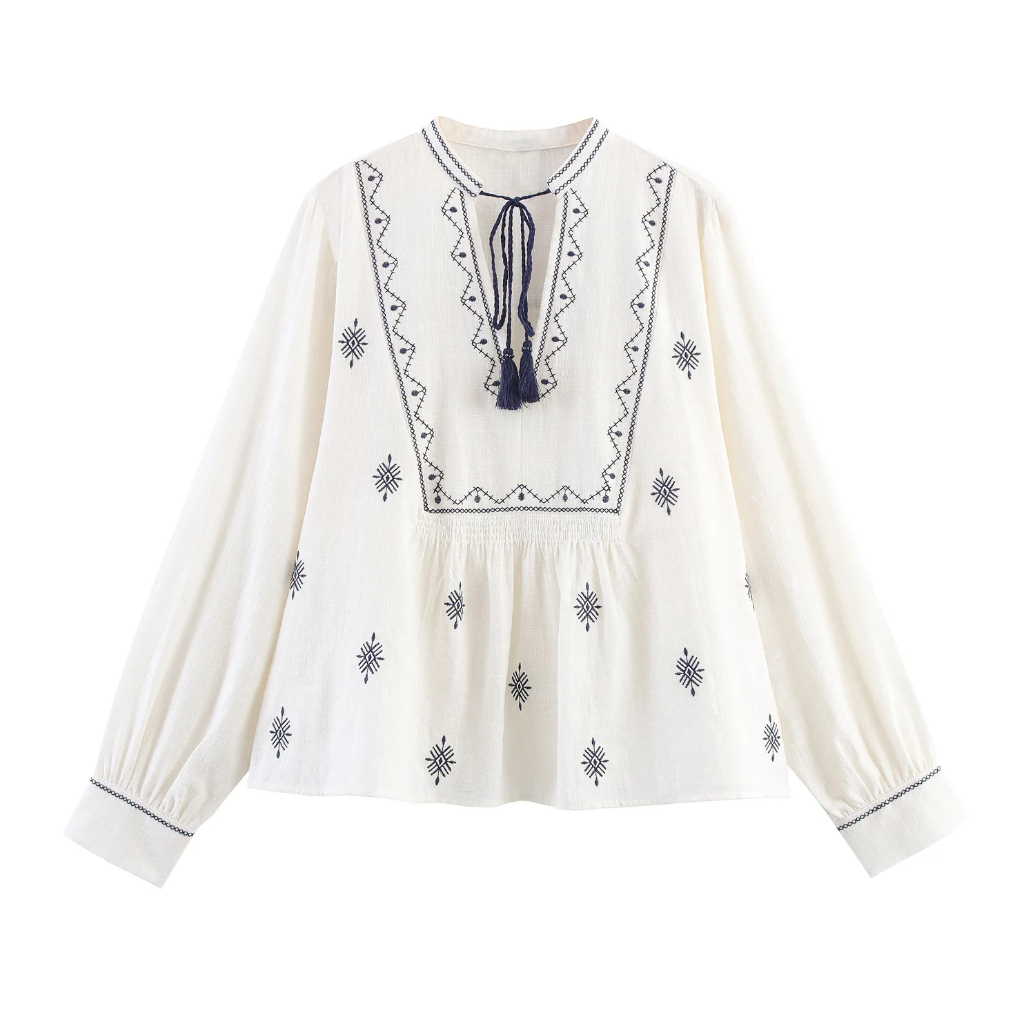 2025 Autumn Long Sleeve Women's Shirt Blouse Bohemian Retro Style Embroidered Shirt
2025 Autumn Long Sleeve Women's Shirt Blouse Bohemian Retro Style Embroidered Shirt