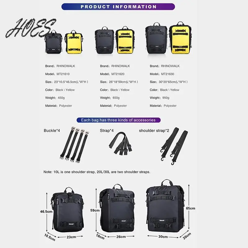 HOES-2X Rhinowalk Сумка-корзина Велосипедная водонепроницаемая сумка для мотоцикла MTB Дорожная задняя стойка Велосипедная сумка на заднее сиденье 10 л/20 л (черный)
HOES-2X Rhinowalk Сумка-корзина Велосипедная водонепроницаемая сумка для мотоцикла MTB Дорожная задняя стойка Велосипедная сумка на заднее сиденье 10 л/20 л (черный)