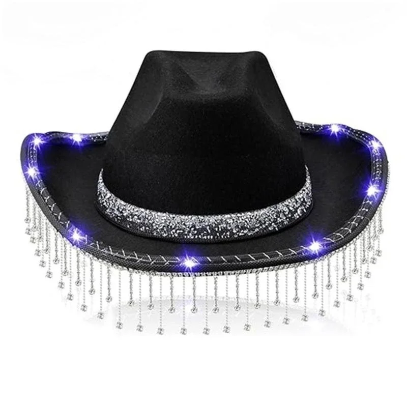 PXPB Shimmering Powder Fringed Rhinestones Cowboy Hat Women Bridal Shower Cowgirl Caps Masquerades Party Costume Headdress
PXPB Shimmering Powder Fringed Rhinestones Cowboy Hat Women Bridal Shower Cowgirl Caps Masquerades Party Costume Headdress