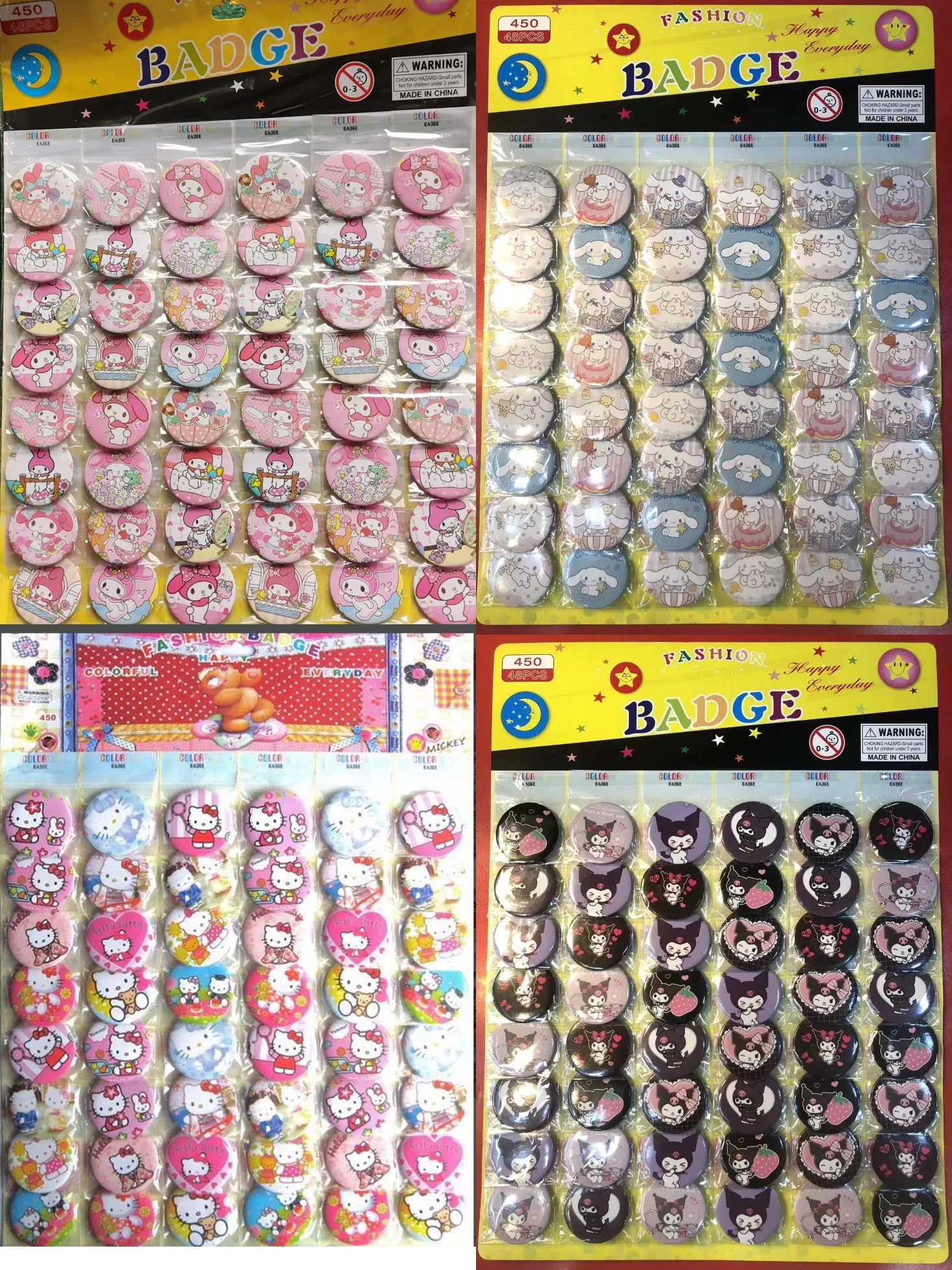 48Pcs/set Hello Kitty My Melody Kuromi Cinnamoroll Pochacco Kid's Cartoon Anime Brooches Pin Badge 45Mm 4.5Cm Wholesale Kids Toy
48Pcs/set Hello Kitty My Melody Kuromi Cinnamoroll Pochacco Kid's Cartoon Anime Brooches Pin Badge 45Mm 4.5Cm Wholesale Kids Toy