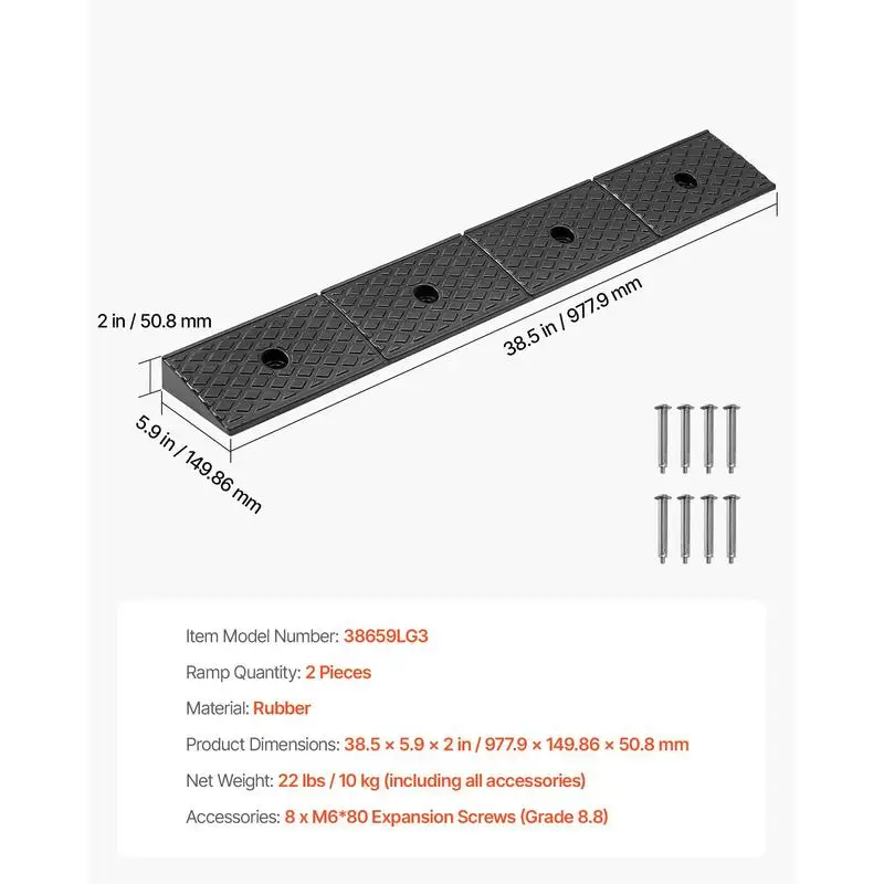 Rubber Threshold Bridge 19x13x2 Inches For Wheelchairs Strollers Motorcycles 33069 lbs Load Capacity Drainage Channel Heavy Duty Solid Rubber Construction 2 Pack
Rubber Threshold Bridge 19x13x2 Inches For Wheelchairs Strollers Motorcycles 33069 lbs Load Capacity Drainage Channel Heavy Duty Solid Rubber Construction 2 Pack